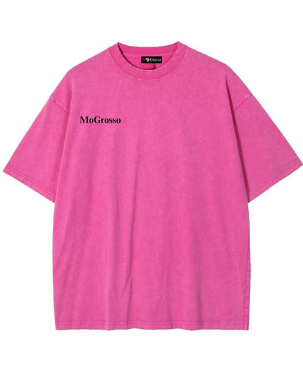 MoGrosso Vintage Longsleeve Believers Edition T-shirt in het roze met een vintage uitstraling en een gewassen 100% katoenen stof