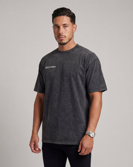 MoGrosso grey oversized t shirt front view daily wear