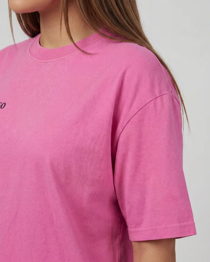 MoGrosso pink woman oversized t shirt logo view daily wear