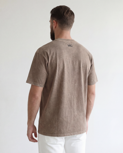 MoGrosso taupe oversized t shirt back daily wear