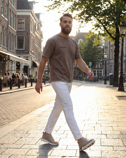 MoGrosso taupe oversized t shirt view daily wear